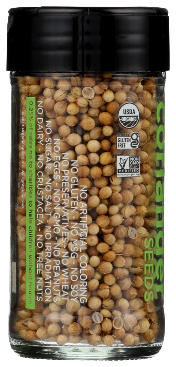 SPICELY ORGANICS: Organic Coriander Seeds Jar, 0.7 oz