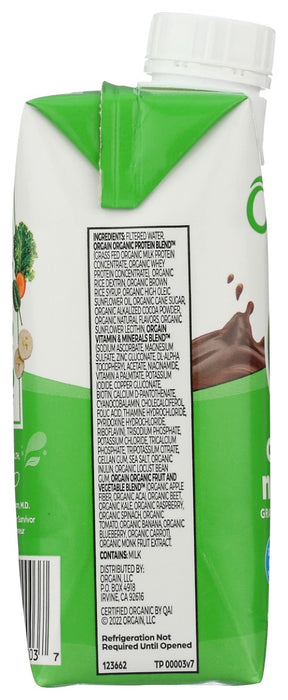 ORGAIN: Organic Nutrition Shake Creamy Chocolate Fudge, 11 fo