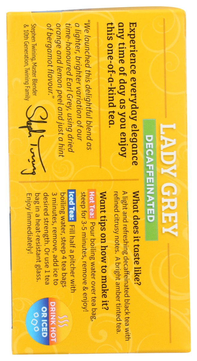 TWINING TEA: Lady Grey Decaf Black Tea, 20 bg