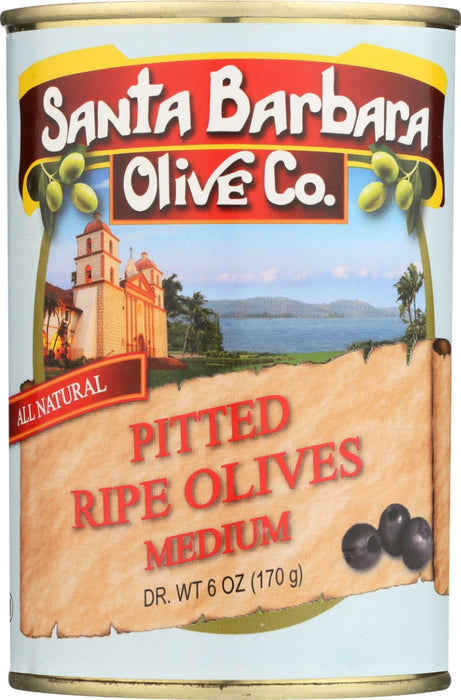 SANTA BARBARA: Pitted Ripe Olives Medium, 6 oz