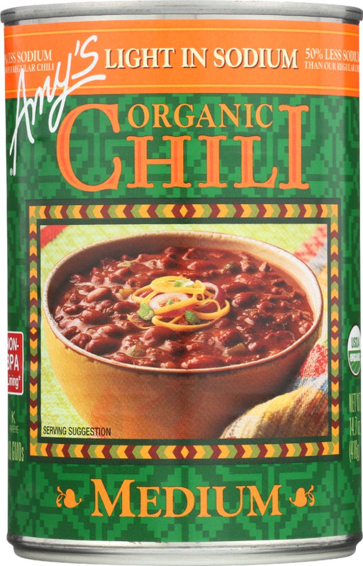 Our Medium Chili is made from organic red beans and tofu simmered in a thick and flavorful Mexican-style broth. For those who want big chili flavor without the big heat.