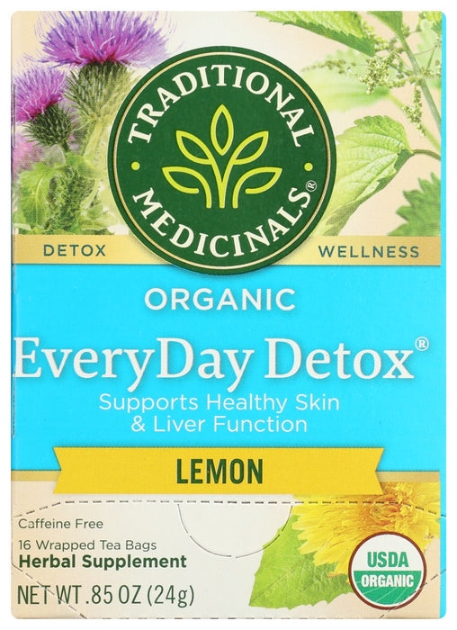 Organic EveryDay Detox Lemon tea promotes healthy skin, liver, and kidney function* with a bright, aromatic, and lemony taste.