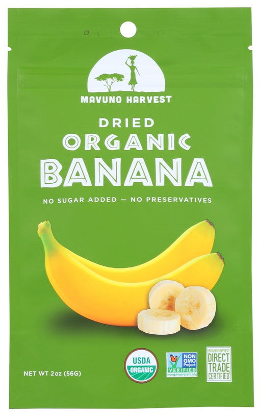 Keep a bag on hand for a quick and satisfying snack at work, on the go, or at home. Add it to your breakfast bowl or use it to add some natural sweetness to your baking.
Mavuno Harvest Organic Dried Banana is also a great choice for those following a vegan or gluten-free diet. It's a natural, plant-based snack that is free from any animal products or gluten.