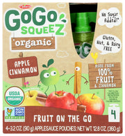 Enjoy this convenient snack that offers a 1/2 serving of organic fruit* in Apple Cinnamon, a yummy blend of apples with an added spice from cinnamon.