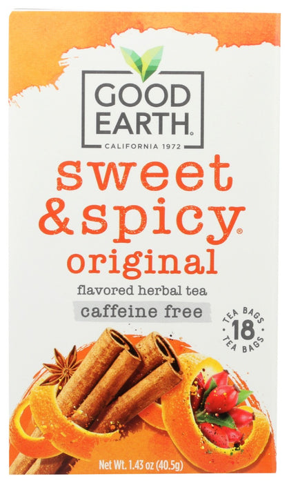 GOOD EARTH: Sweet and Spicy Caffeine Free Tea, 18 bg