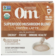 OM MUSHROOMS: Mushroom Coffee Latte Blend, 2.82 oz