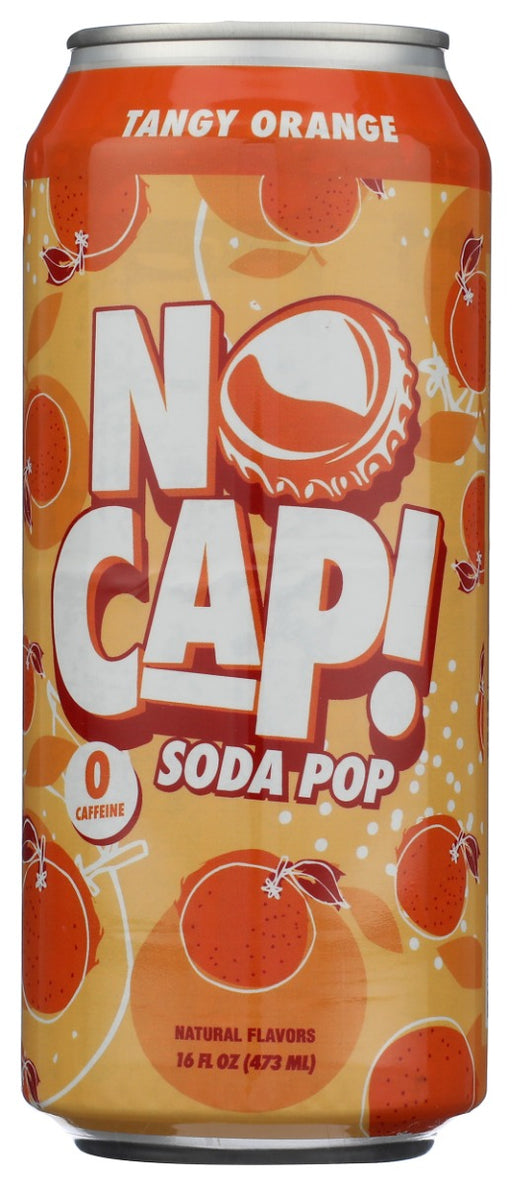 NO CAP SODA POP: Tangy Orange Postbiotic Soda, 16 fo