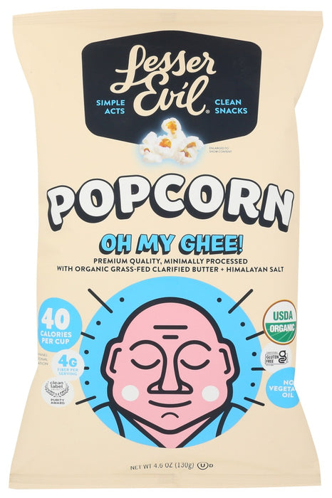LESSER EVIL: Oh My Ghee Gourmet Popcorn, 4.6 oz