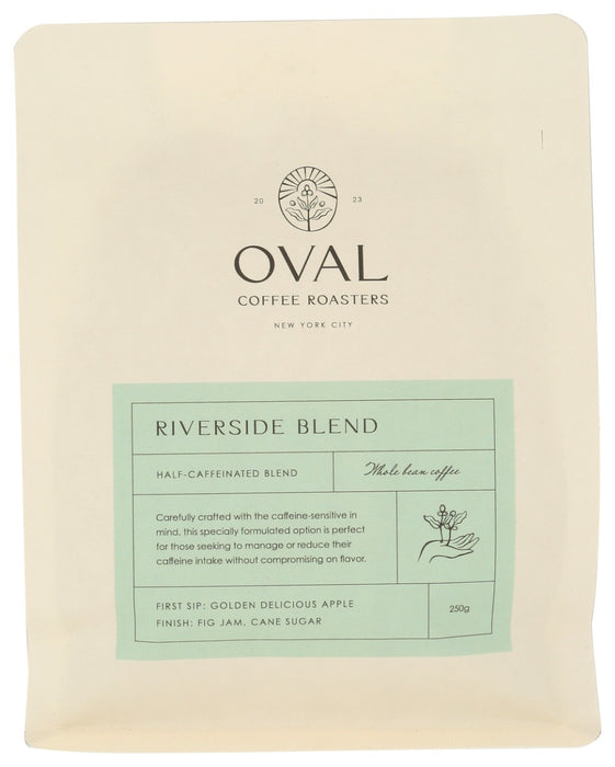 OVAL COFFEE: Riverside Blend Whole Bean Coffee, 8.82 oz