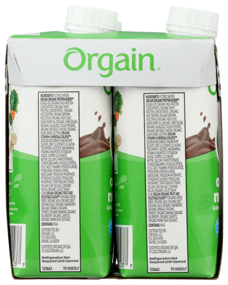 ORGAIN: Organic Nutrition Shake Creamy Chocolate Fudge 4Pk, 44 fo