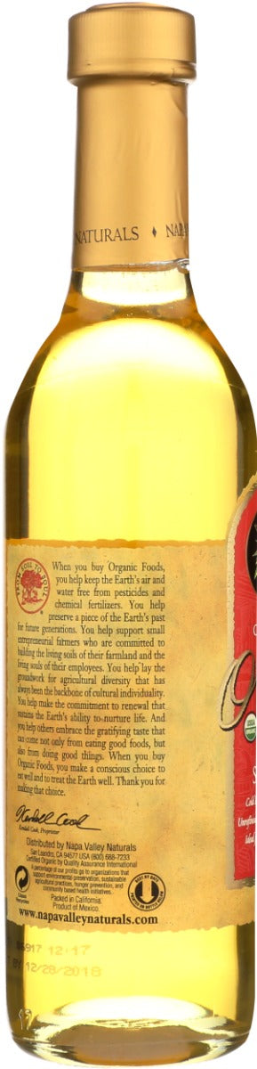 NAPA VALLEY NATURALS: Organic Cold Pressed Sesame Oil, 12.7 fo