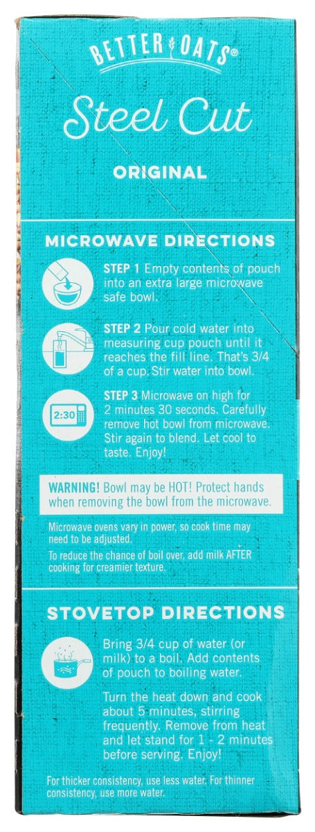 BETTER OATS: Steel Cut Original, 11.6 oz