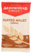 Arrowhead Mills Puffed Millet Cereal is made from the smallest of grains. Millet, also known as œThe Little Giant, has been cultivated in the East since 4000BC. With its complete protein and low-fat composition, this is truly a wheat free gem!