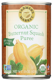 Organic butternut pure with the fresh, pure flavor you'd expect to find at a country produce stand. Our butternut is certified organic, non-GMO verified, gluten-free, grown in the USA and available in BPA-Free lined packaging. For the perfect finish to your favorite meals, add a little Farmer's Market.