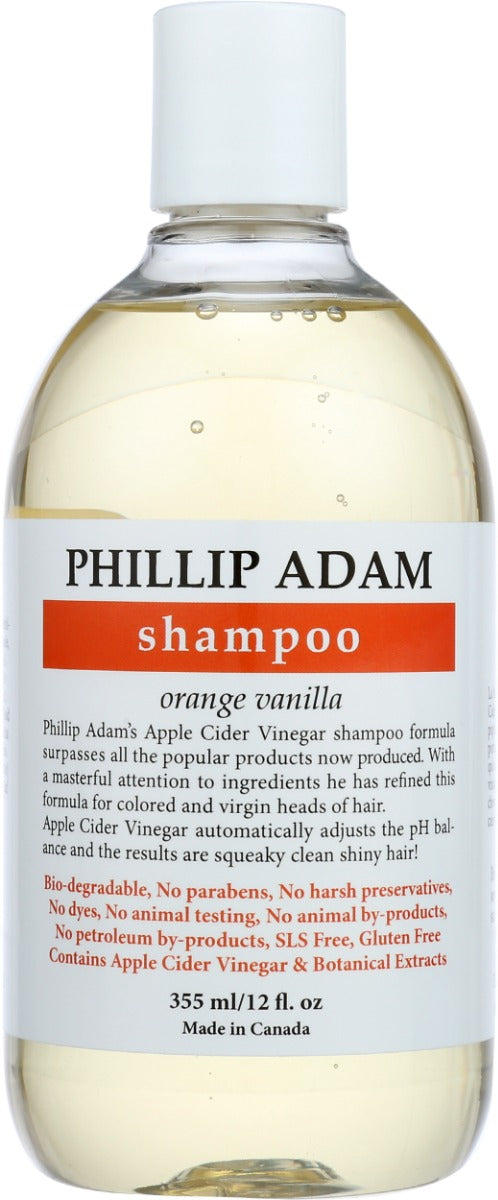 Same powerful apple cider vinegar for hair formula scented with pure essential oils of orange and vanilla. Phillip Adam Orange Vanilla Shampoo gives all the benefits of acv to your hair including delicious fragrance. Effectively adjusts the ph balance of hair and scalp,  provides ultimate care for all hair types, restores shine and keeps hair healthy over time. Completely natural based shampoo that also works as an all-over body wash.