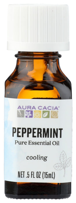 Aura Cacia's Pure Peppermint Essential Oil is the perfect addition to your aromatherapy routine. Peppermint (Mentha x Piperita) is the second most popular essential oil in the United States. Our pure peppermint essential oil is cooling to the skin and gives off a fresh, grassy aroma. Aura Cacia's peppermint essential oil is sourced in the Northwestern United States.