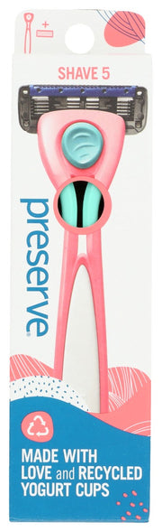 PRESERVE: Shave 5 Razor System Handle and 1 Blade, 1 pc