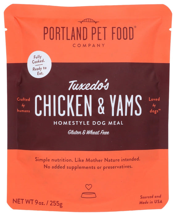 PORTLAND PET FOOD COMPANY: Tuxedos Chicken and Yams Meal Pouch, 9 oz