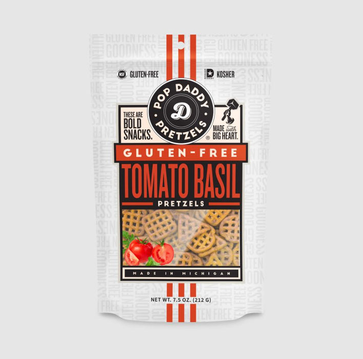 POP DADDY: Tomato Basil Pretzels, 7.5 oz