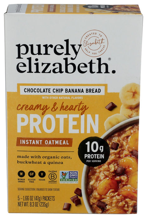 PURELY ELIZABETH: Chocolate Chip Banana Bread Instant Oatmeal, 8.3 oz