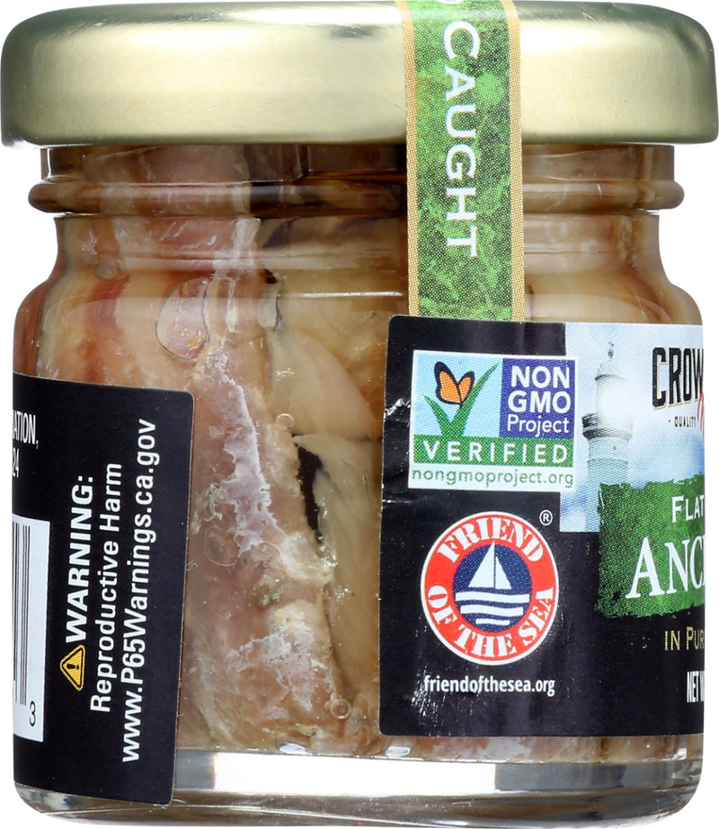 CROWN PRINCE: Flat Fillets of Anchovies in Pure Olive Oil, 1.5 oz