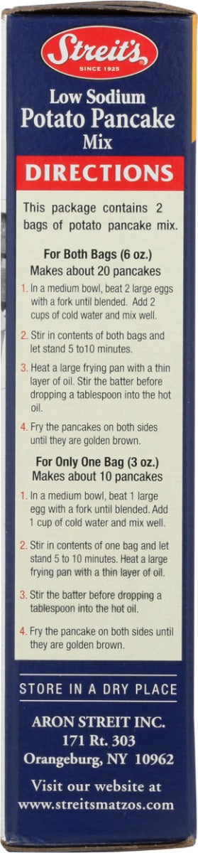 STREITS: Low Sodium Potato Pancake Latkes Mix, 6 oz