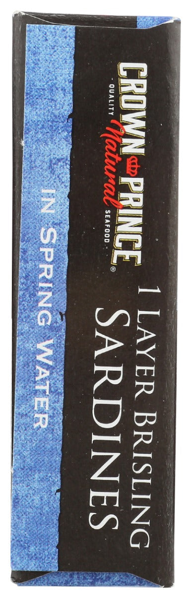 CROWN PRINCE: Brisling Sardines in Spring Water, 3.75 oz