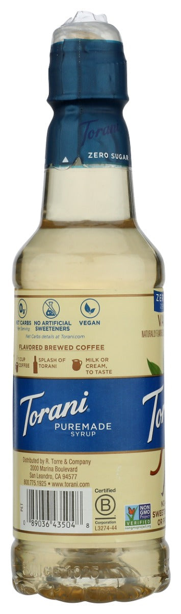 TORANI: Puremade Zero Sugar Vanilla, 375 ml