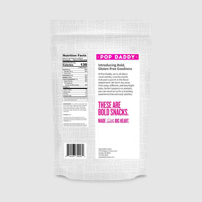 POP DADDY: Cinnamon Sugar Pretzels, 7.5 oz