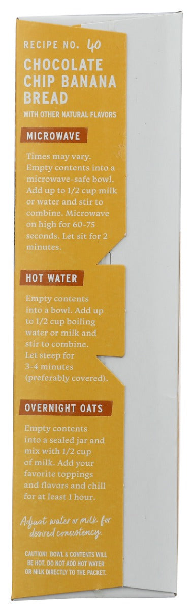 PURELY ELIZABETH: Chocolate Chip Banana Bread Instant Oatmeal, 8.3 oz
