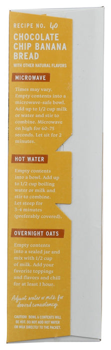 PURELY ELIZABETH: Chocolate Chip Banana Bread Instant Oatmeal, 8.3 oz