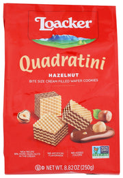 LOACKER: Quadratini Hazelnut Wafers, 8.82 oz