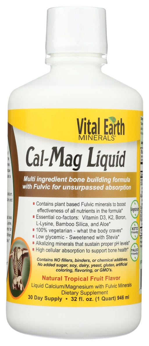 Fulvic has a special relationship with each of these ingredients. When Fulvic complexes with vegetal silica and magnesium, as found in Cal-Mag Liquid, it facilitates a unique transmutation to promote normal bone creation and maintain healthy calcium levels in bones.