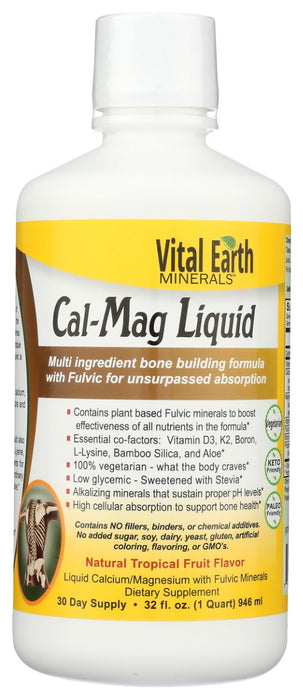 Fulvic has a special relationship with each of these ingredients. When Fulvic complexes with vegetal silica and magnesium, as found in Cal-Mag Liquid, it facilitates a unique transmutation to promote normal bone creation and maintain healthy calcium levels in bones.