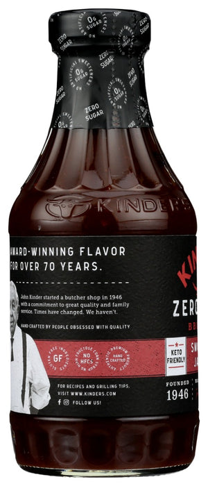 KINDERS: Zero Sugar Smoked Red Jalapeno BBQ Sauce, 17.5 oz