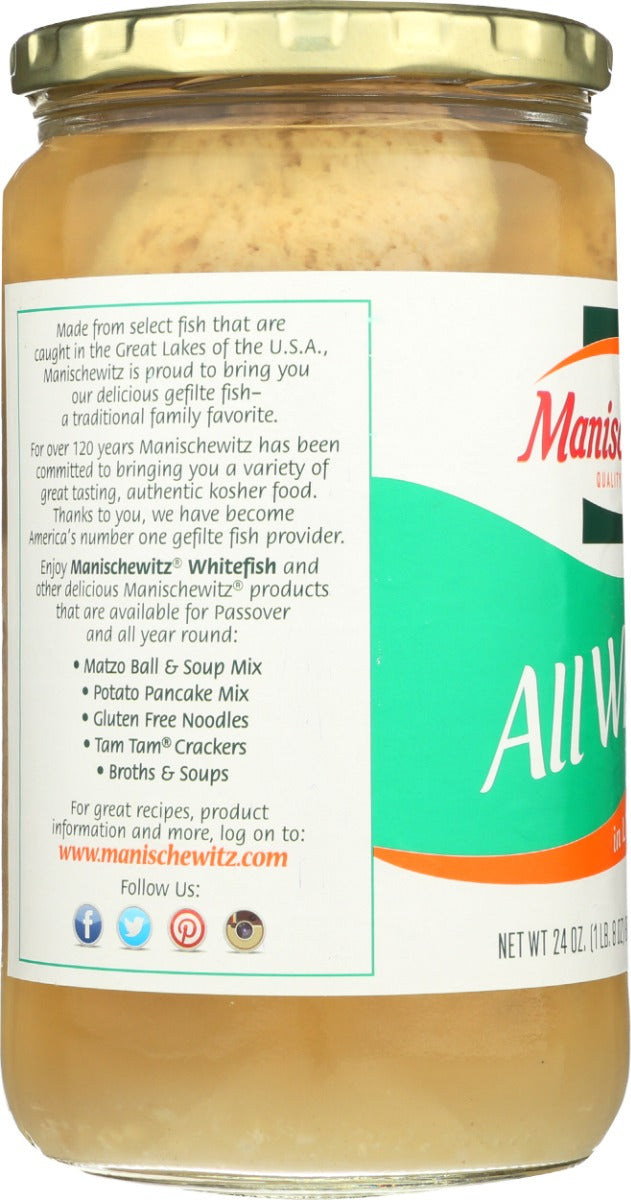MANISCHEWITZ: All Whitefish in Liquid Broth, 24 oz