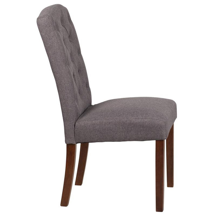 Grove Park Gray Fabric Tufted Parsons Chair