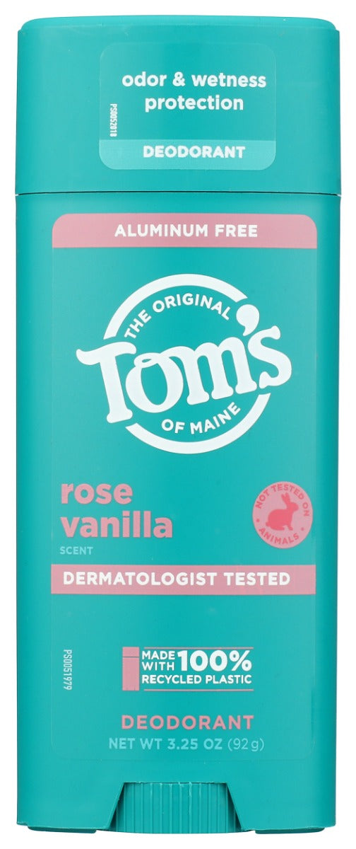 TOMS OF MAINE: Rose Vanilla Deodorant Stick, 3.25 oz