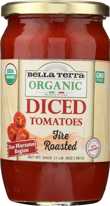 BELLA TERRA: Diced Tomatoes Fire Roasted, 24 oz
