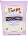 Gluten Free Potato Starch is used as a thickener for sauces, soups, and stews. One of the benefits of potato starch is that it tolerates higher temperatures than cornstarch when used as a thickener. It's a natural way to add moistness to many baked goods. Check out our potato starch nutrition tab for more information!