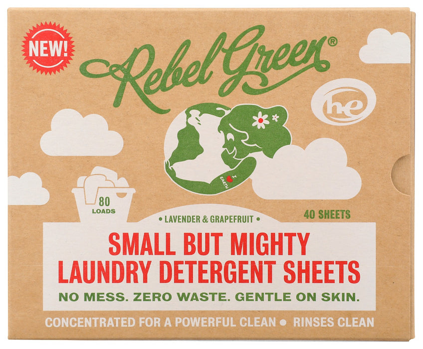 REBEL GREEN: Small But Mighty Laundry Detergent Sheets, 40 pc