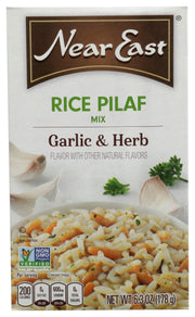 This dish is a savory blend of long grain rice and toasted orzo pasta with garlic, oregano, thyme and basil. Today the Near East family of products includes more than 30 different flavors and varieties of rice pilafs, couscous, and other grain dishes, all with the same high-quality ingredients, care and handling that Hannah put into the first pilaf.