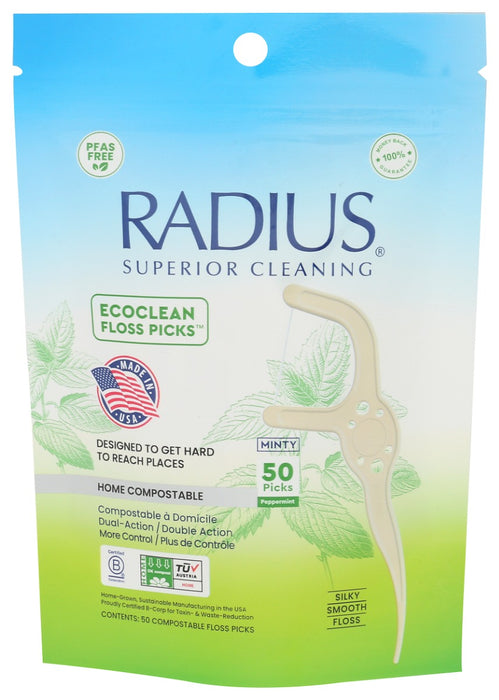 RADIUS: Ecoclean Peppermint Floss Picks 50 Count, 1 ea