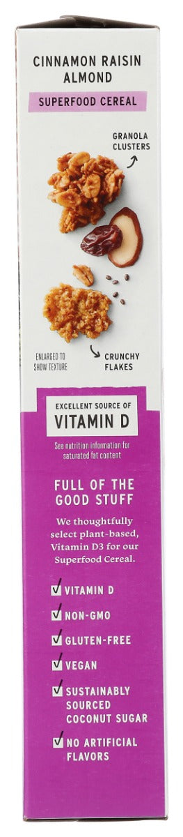 PURELY ELIZABETH: Cinnamon Raisin Almond Superfood Cereal With Vitamin D, 11 oz