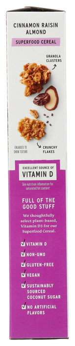 PURELY ELIZABETH: Cinnamon Raisin Almond Superfood Cereal With Vitamin D, 11 oz