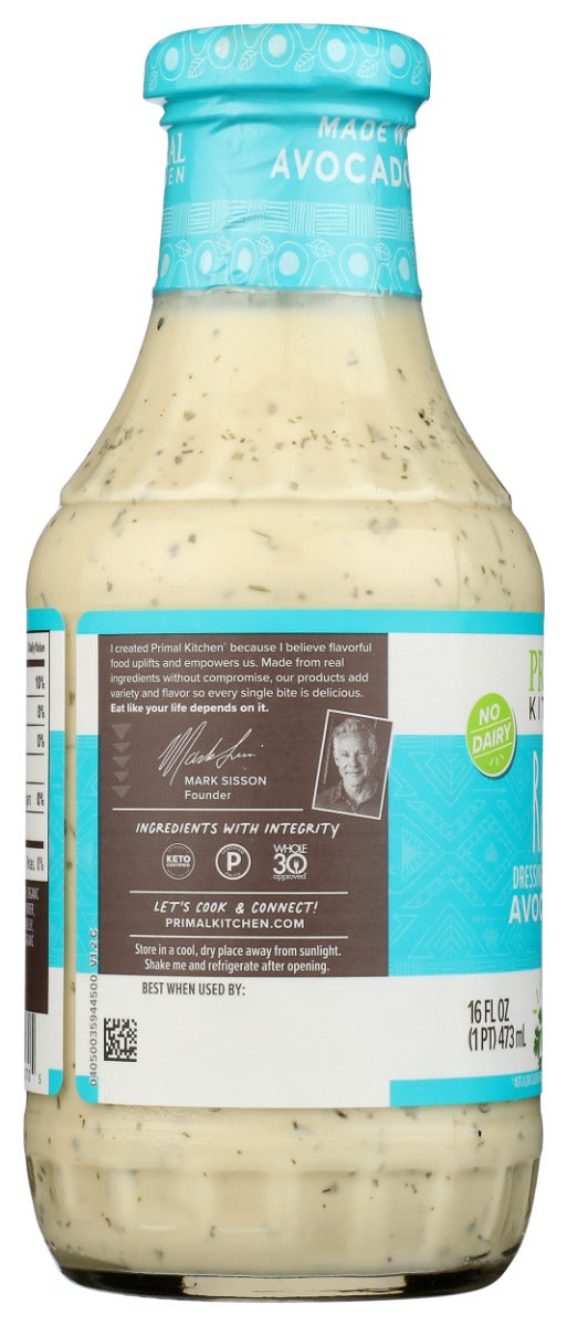 PRIMAL KITCHEN: Made With Avocado Oil Ranch Dressing, 16 fo