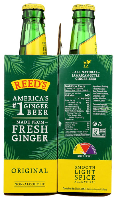 REEDS: Original Ginger Beer 4pk, 48 fo