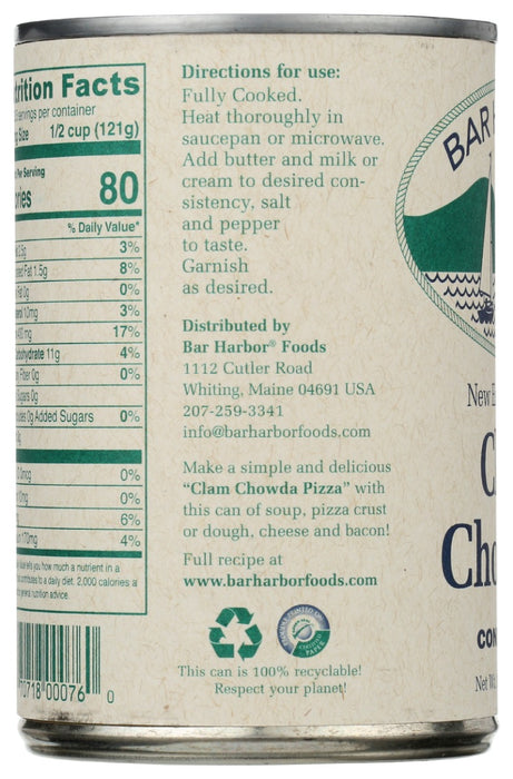 BAR HARBOR: New England Clam Chowder Condensed, 15 oz