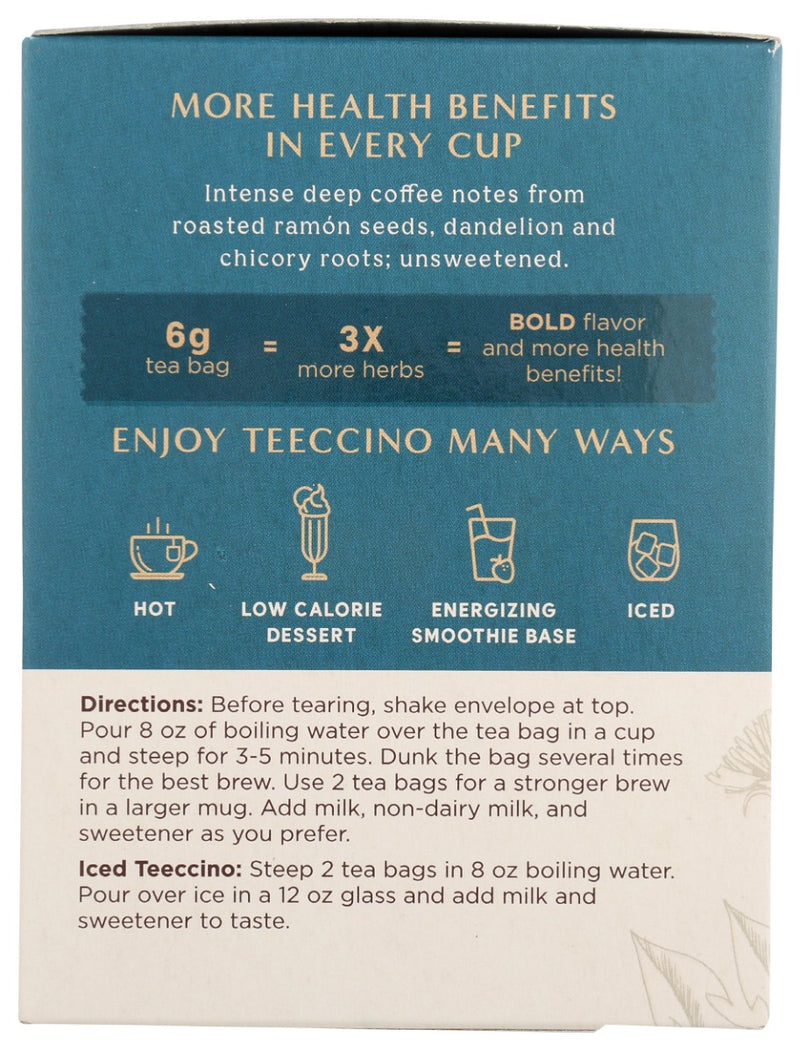 TEECCINO: Dandelion Dark Roast Herbal Tea, 10 bg