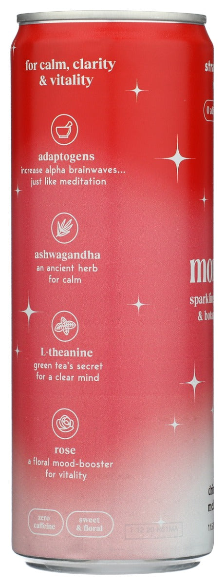MOMENT: Strawberry Rose Botanical Soda, 11.5 fo